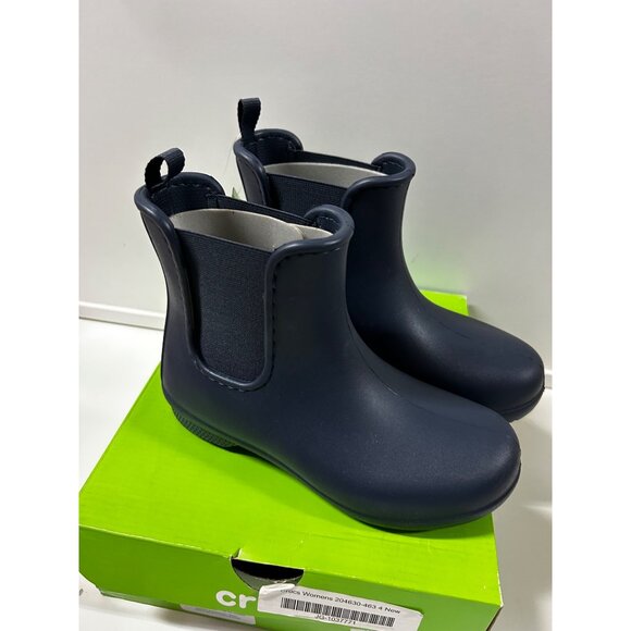 Crocs Women's Freesail Chelsea Ankle Boots Rain Boots Women's Size 4 NAVY - Picture 3 of 6